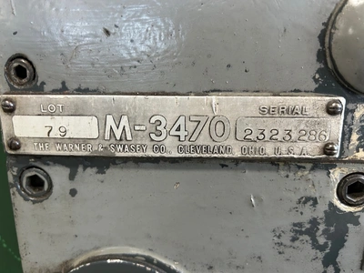 2A WARNER & SWASEY Saddle Type Turret Lathe