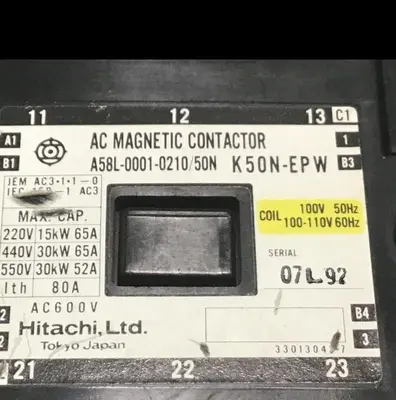 Used HITACHI K50N-EPW PLC Contactors Michigan US | Ideal Machinery #1318629