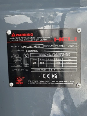 NEW 2025 HELI CPYD25C-KU1H