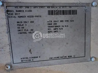 Used 2017 CUMBERLAND X1400 GRANULATOR SYSTEM Granulators North Carolina US | US Recycling Equipment #1566548