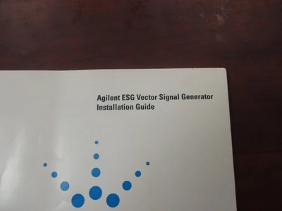 AGILENT Used ESG VECTOR SIGNAL GENERATOR INSTALLATION GUIDE