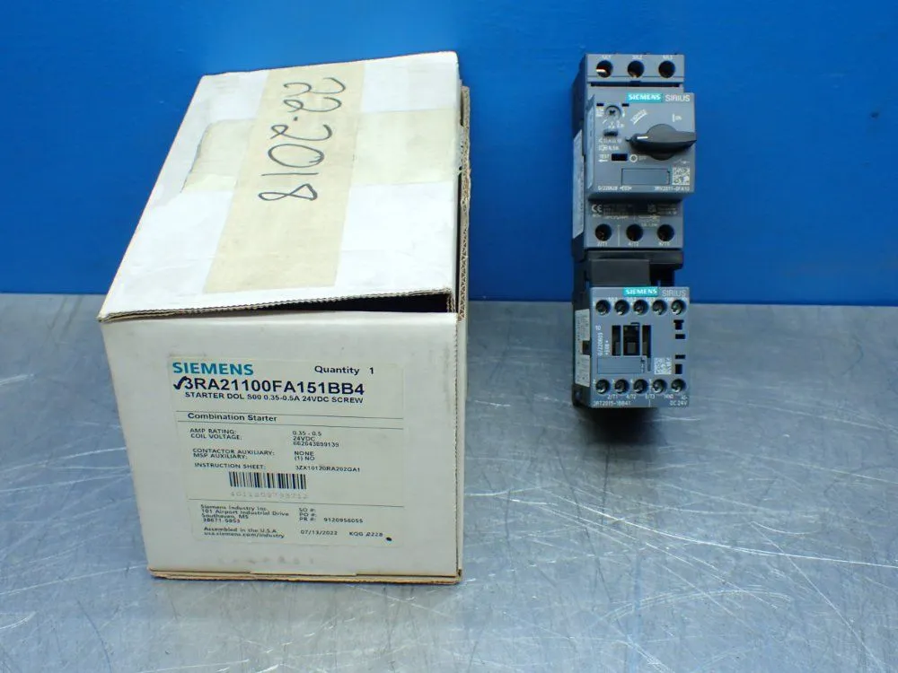 New | in-Stock SIEMENS 3RA21100FA151BB4 Starters Ohio US | HGR 24 #1070278