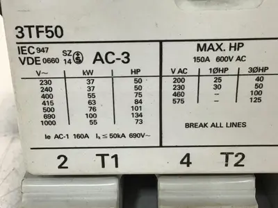 USED SIEMENS 3TF5022-OAK6