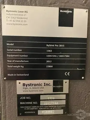 Used 2012 BYSTRONIC BYSPEED PRO 3015 Laser Cutters Illinois US | Perfection Global, LLC. #1229860
