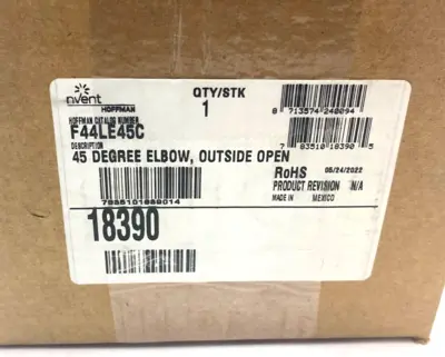 New | in-Stock Hoffman nVent 45-Degree Elbow Feed-Through Wireway Outside Open Electrical Fittings Michigan US | Maverick Industrial Sales #1396424