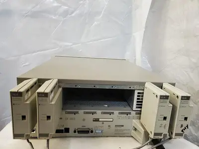 HEWLETT PACKARD 66000A MAIN FRAME WITH HP66105A, HP66101A, 2) HP66104A, 4) 16A