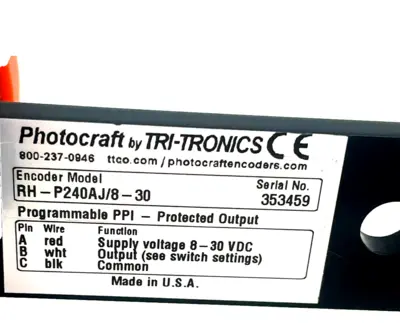 NEW PHOTOCRAFT RH-P240AJ/8-30 MW-1-B DUAL WHEEL ENCODER MW1B RHP240AJ830 MW1-0