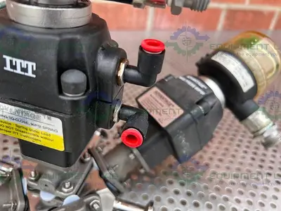 USED 5 ITT ADVANTAGE STAINLESS STEEL DIAPHRAGM VALVES W/ VALVE POSITIONER
