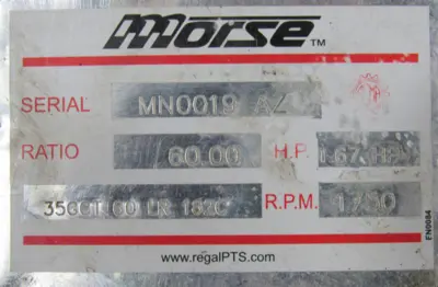 NEW MORSE 35GCT-60-LR-182C GEAR REDUCER 60:1 35GCT60LR182C
