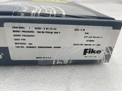 FIKE RUPTURE DISC SIZE 3 INCH scrd-v bt fs cs fike  Stock 3424