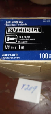 NEW Everbilt Lag Screw