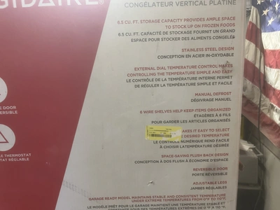 Used FRIGIDAIRE UPRIGHT FREEZER Residential Appliances Michigan US | Miedema Asset Management Group #1413795