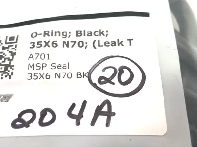 USED MPS SEALS CUSTOM O-RING SEAL 35MM ID, 6MM THICKNESS