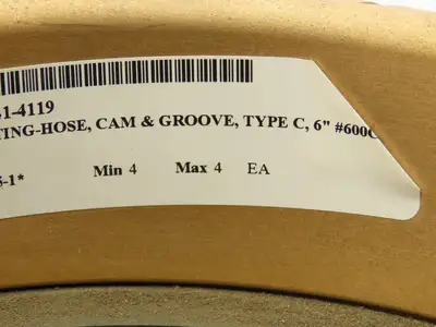 Dixon 600-C-BR Brass Camlock Cam & Groove 6" Female C Coupler x Hose Barb Shank