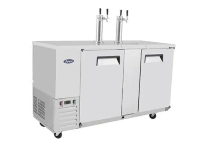 68" Wide, 2 Dual Faucet Tower, 2 Locking Doors -KEGERATOR