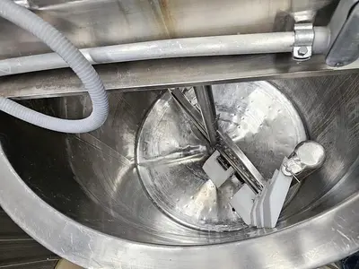 Used 150 Gallon Jacketed Tank, 304 Stainless Steel, With Scrape Agitation