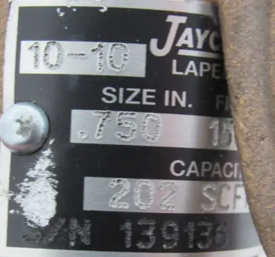 NEW JAYCO 10-10 PRESSURE RELIEF VALVE 125 PSI 3/4"