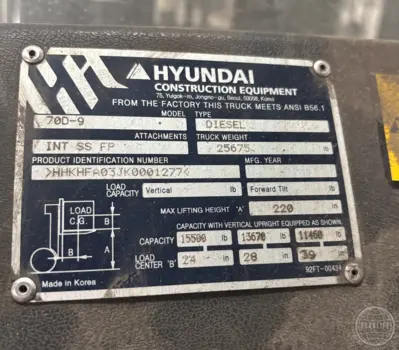 Used 2019 HYUNDAI 70D-9 Internal Combustion Forklifts: Pneumatic Tire Arizona US | Forklift Exchange #1274723