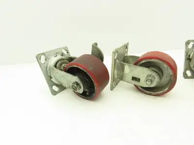 Service Caster 4" Caster Wheel Poly/Cast (2) Swivel Locking (2) Rigid Lot of 4