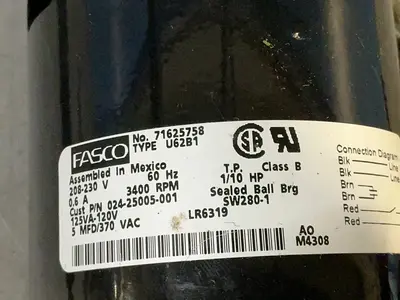 Used FASCO 71625758 Motors (misc) Ohio US | HGR 24 #1556717