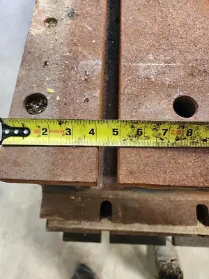 3' x 57'' T-Slot Cast Iron Riser Block w/Drilled and Tapped Holes