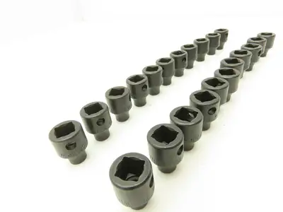 Williams 2M-607 IMP 3/8" Drive 7MM 6 Point Impact Socket Shallow Lot of 22