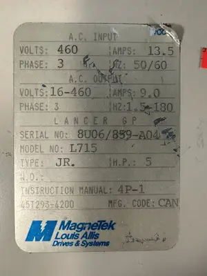 Magnetek Lancer GP L715 ( GPD502) Type JR (8.3.3)