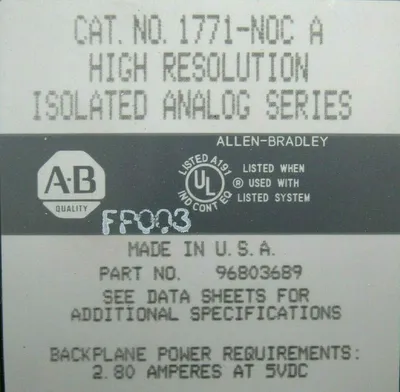 USED ALLEN BRADLEY 1771-N0C/A ISOLATED ANALOG MODULE 1771N0CA