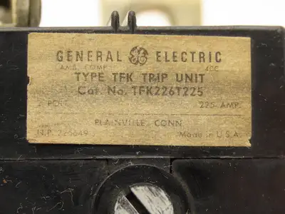 General Electric TFK226T225 GE TFK226T225 Circuit Breaker Trip Unit 225A Pole