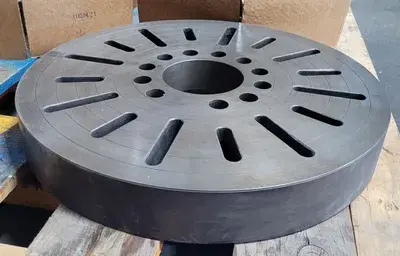 LATHE FACE PLATE, 19-3/4" DIAMETER, A2-8 MOUNT, 4-1/2" THROUGH HOLE, 3" THICKNESS