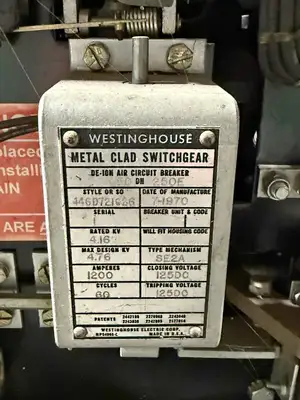 Westinghouse 50 DH 250E Circuit Breaker