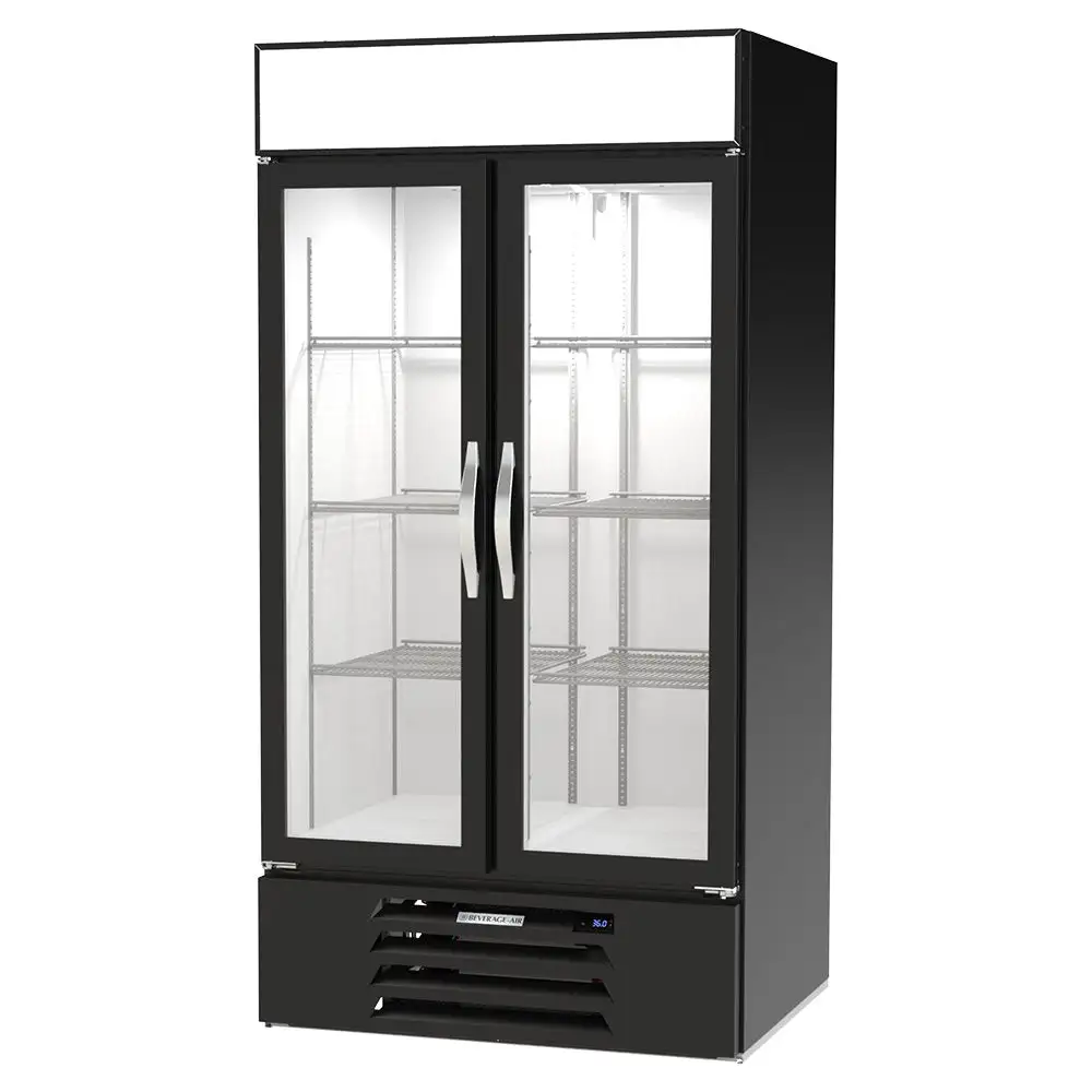 Beverage-Air MMR35HC-1-B 39 1/2" Marketmax® Two Section Glass Door Merchandiser - (2) Left/right Hinge Doors, Black, 115v