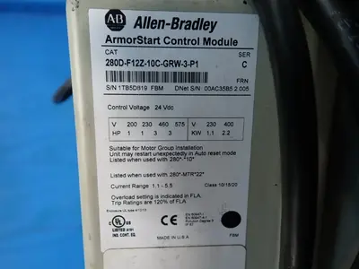 USED ALLENBRADLEY 280DF12Z10CGRW3P1