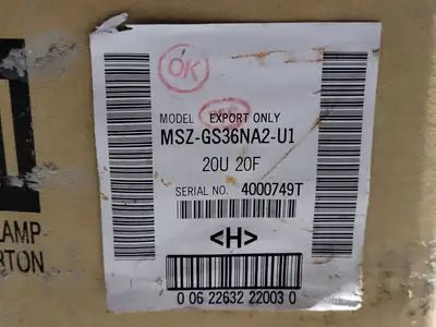 New | in-Stock MITSUBISHI ELECTRIC MSZ-GS36NA2-U1 HVAC Parts and Equipment British Columbia CA | Lenmark #477530