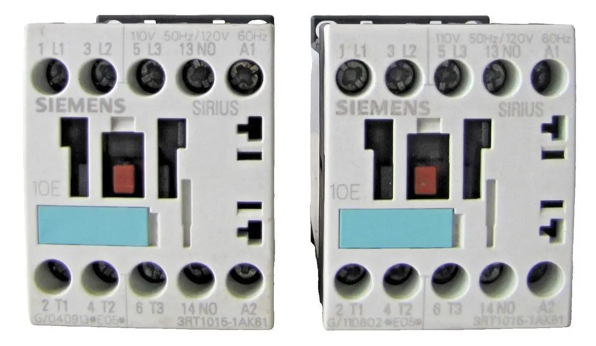 Lot of Two Siemens Sirius 18A Contactors 3RT1015-1AK61 18 Amp 690V w/ 110V Coil