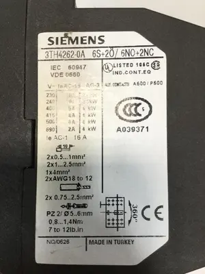 Used SIEMENS 3TH4262-0A PLC Contactors | Ideal Machinery #619937