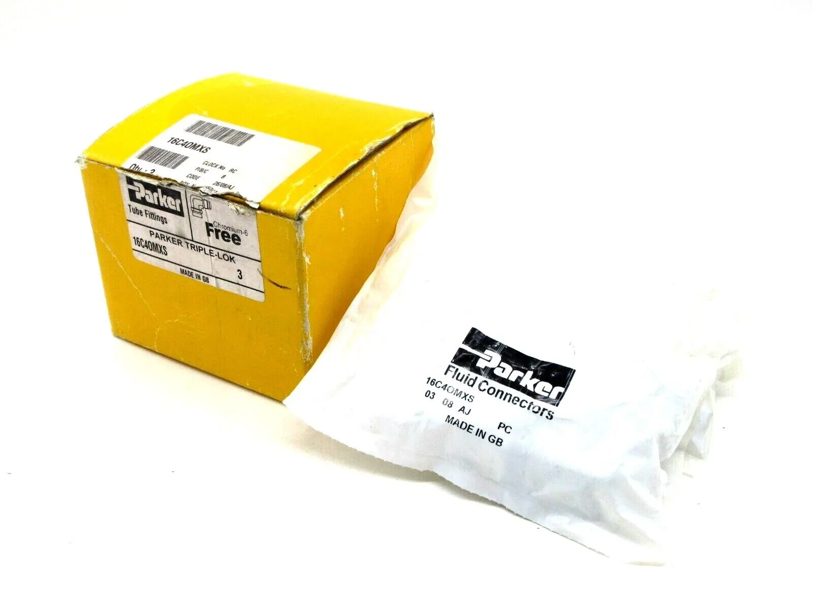 NEW LOT OF 4 PARKER 16-C4OM-XS FLUID CONNECTORS 16C4OMXS
