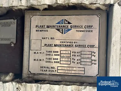 USED Plant Maintenance Service Corp. 1,400 Gal Plant Maintenance Service Receiver Tank, C/S, 75#