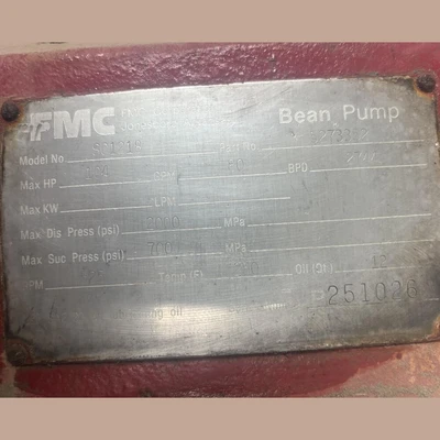 Used FMC CORPORATION SC1218 Piston Pumps California US | Savona Equipment LTD #1567599