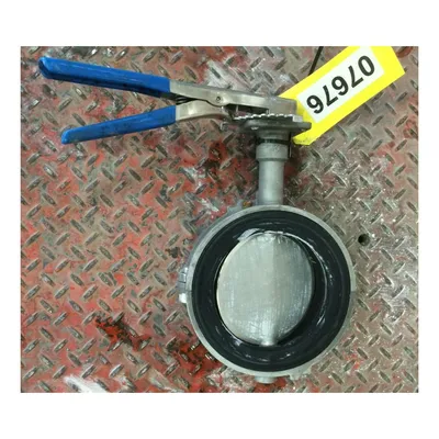 Used 6" Keystone Figure 990 Wafer Style 316 Stainless Manual Butterfly Valve