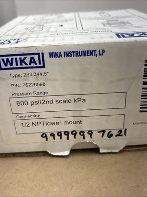 NEW Wika 233.344.5”