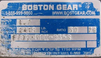 NEW BOSTON GEAR F732-50K-B5-G GEAR REDUCER 50:1 F73250KB5G