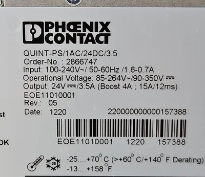 Phoenix Contact QUINT-PS/1AC/24DC/3.5 Power Supply Unit - 2866747. 4D-20
