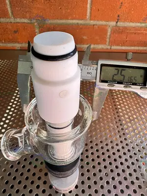 Used CHEMGLASS CG-1968-GL-240 ZERO DEAD SPACE VALVE 2" BEADED PIPE TORQUE KNOB Glassware - Other California US | Equipment Lab #1411866