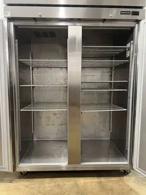 Used Hoshizaki Used Hoshizaki R2A-FS Stainless Steel Two Door Reach In Refrigerator 115V - TH1 Refrigerators Illinois US | Falcon Restaurant Supply #1374925