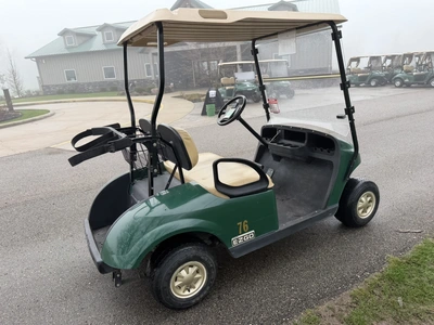 (1) 2014 E-Z-Go golf cart with a Kawasaki gas engine, includes canopy, ball carrier, fold-down winds...