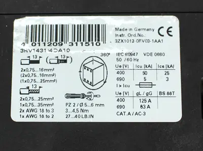 USED SIEMENS 3RV1431-4DA10