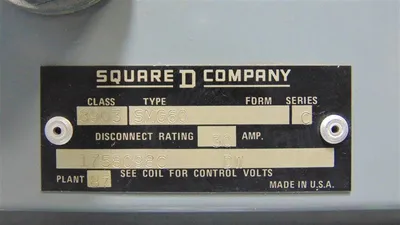 Square D 8903 SMG60 Combination Lighting Contactor Assembly 30A Used