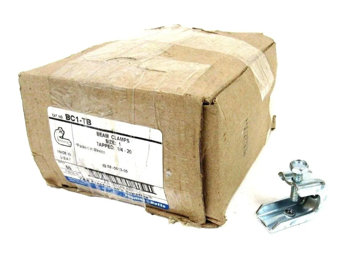 NEW LOT OF 50 THOMAS & BETTS BC1-TB BEAM CLAMPS 1/4-20 BC1TB SIZE 1