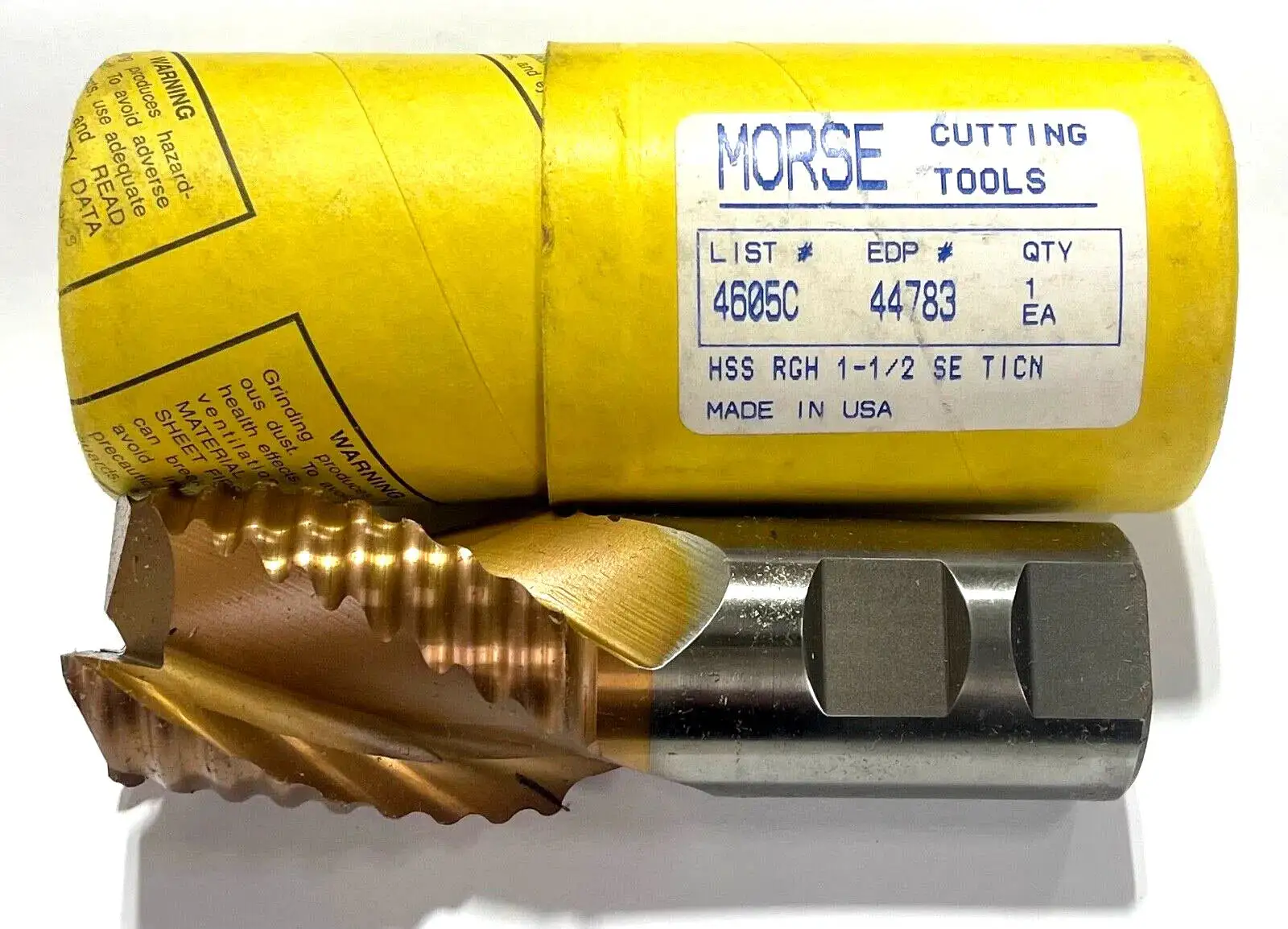 Morse 1-1/2" HSS Roughing End Mill TiCN Coating 3 Flute USA Made 44783